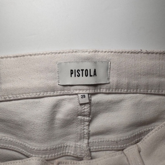 Pistola Lennon High Rise Crop Boot Jeans Size 29 White Button Fly - Picture 2 of 7